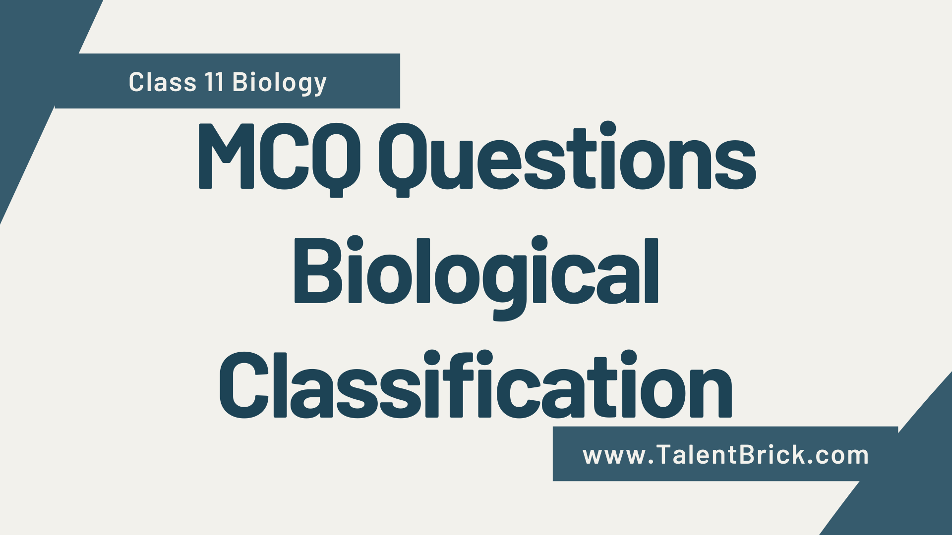 MCQ Questions Biological Classification Class 11 Chapter 2 | TalentBrick