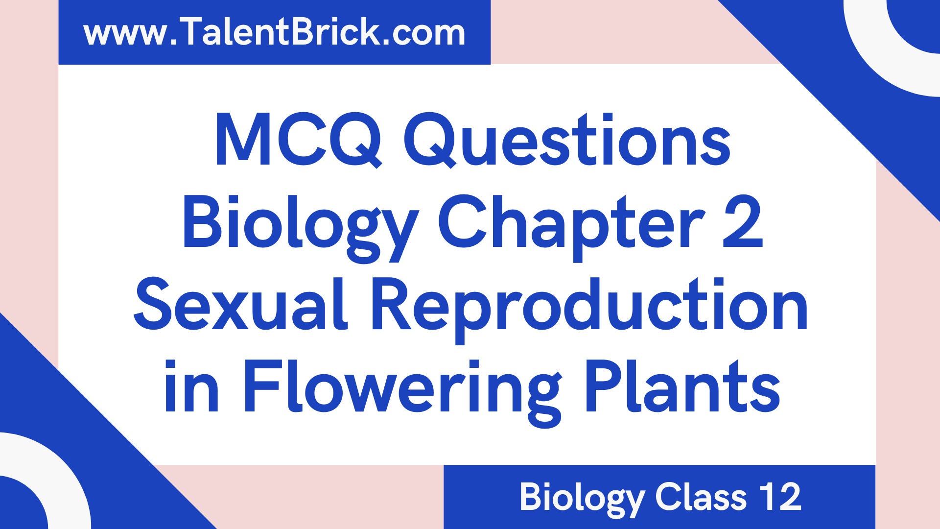 Mcq Questions Sexual Reproduction In Flowering Plants Biology Chapter 2